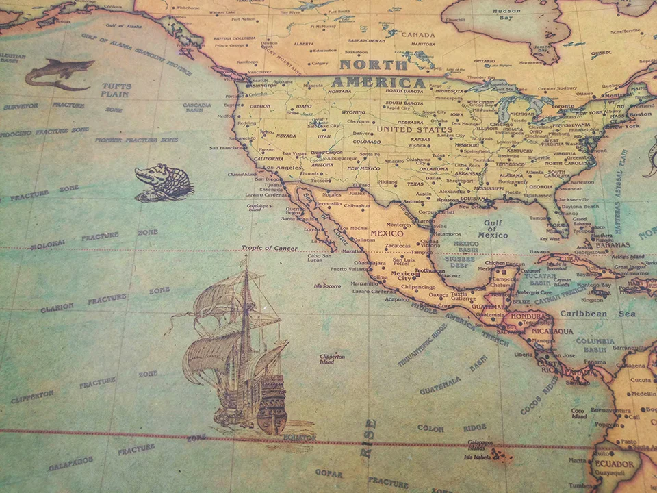 World Map Poster Vintage WS051-WS052-(3)