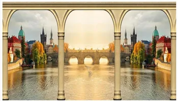 

3d photo wallpaper Custom High end 3d murals wallpaper for walls 3 d Roman column after the town scenery wallpaper room decor