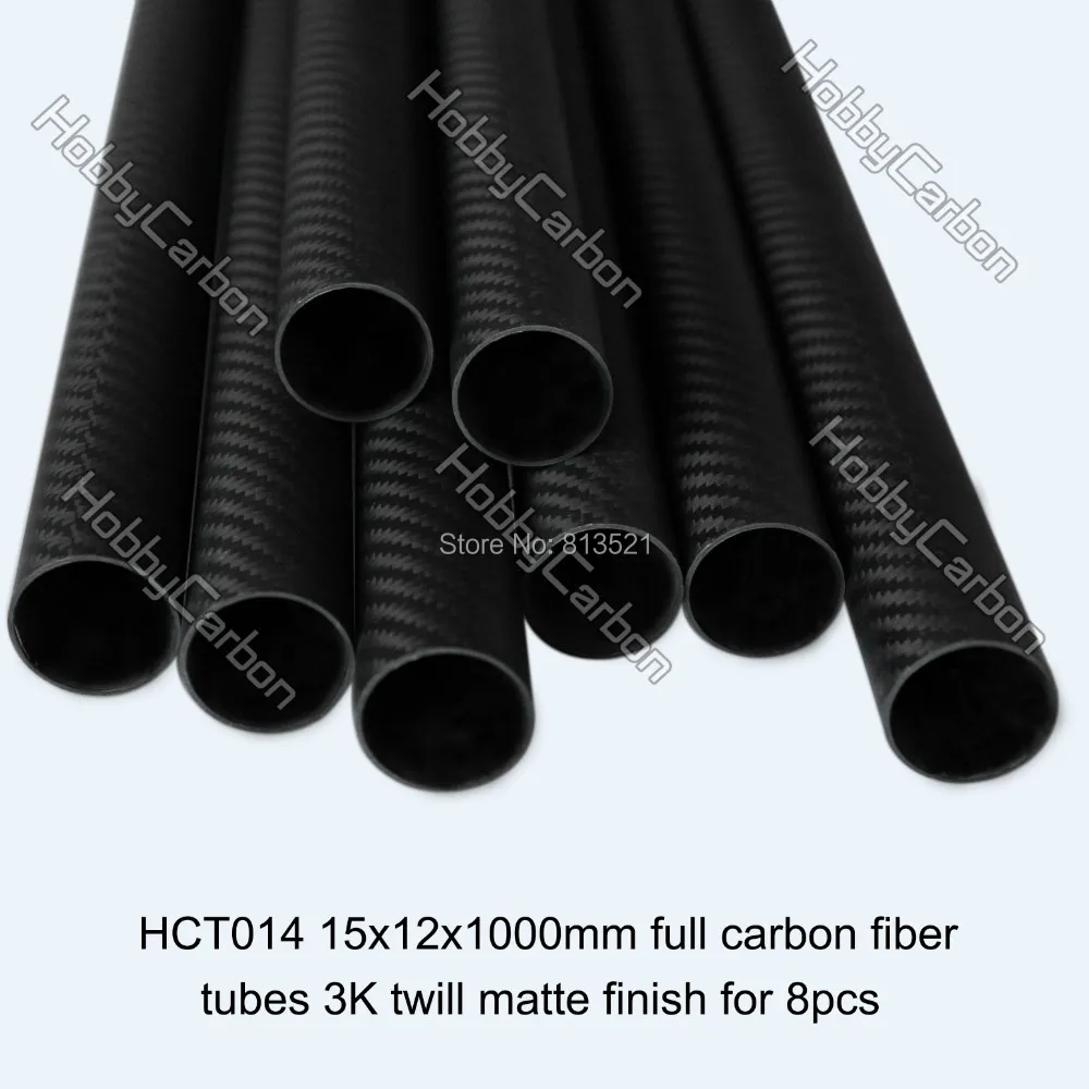 HOBBY CARBON 8pcs high quality Free shipping 15X12X1000mm full carbon