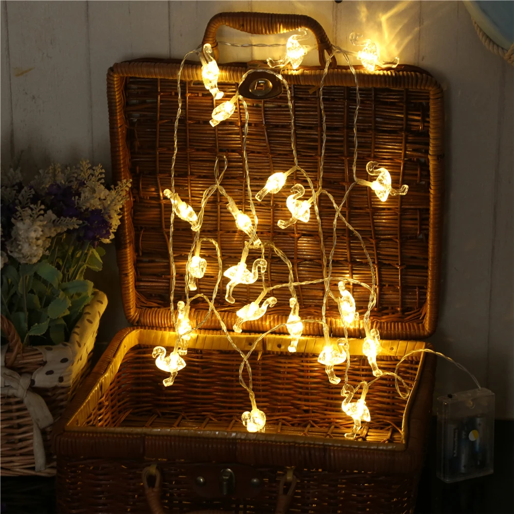 Fairy Lightsfairy lightsFlamingo String Light 1.5M-10M 10L/20L/40L/96L 3AA/31V US/EU Room Weding Party Wall Window Home Decoration Children Night