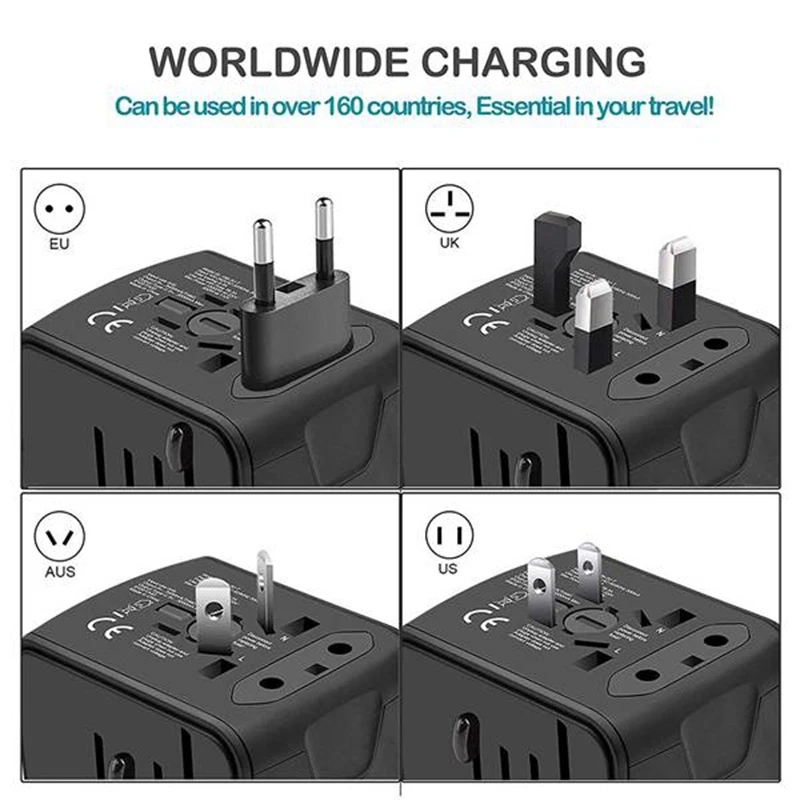 Адаптер для путешествий Универсальный адаптер питания зарядное устройство по всему миру адаптер настенные электрические вилки розетки конвертер для мобильных телефонов
