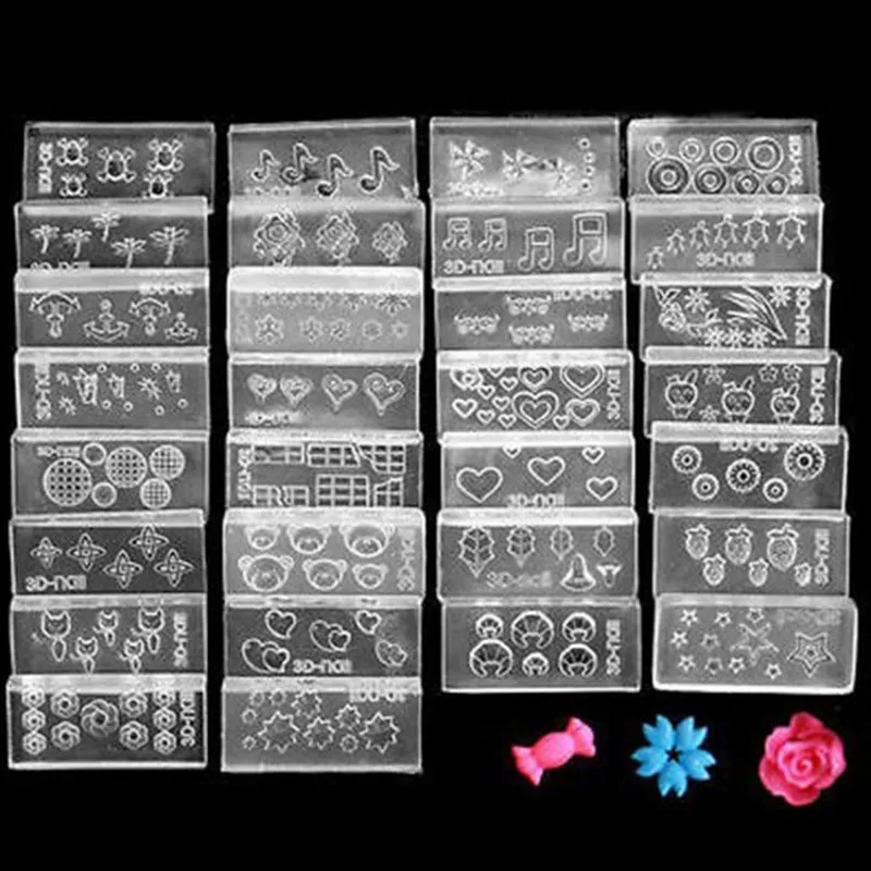 

6pcs 3D Nail Design Nail Tool Durable Tools For DIY Mold Decoration Art Silicone Acrylic Makeup
