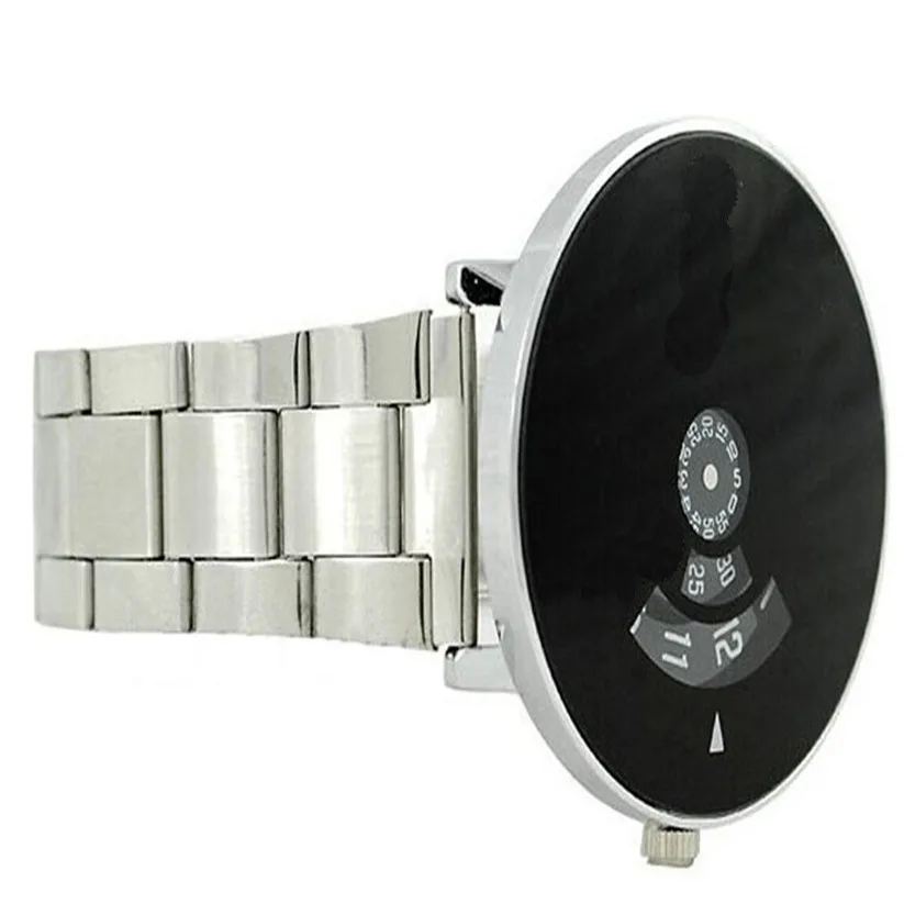 

Stainless Silver Band PAIDU Quartz Wrist Watch Black Turntable Dial Mens mens watches top brand luxury automatic watch july13