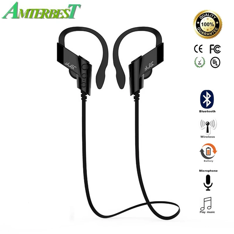 

AMTERBEST Wireless Sports Stereo Bluetooth Earphone Noise Canceling Reduction Headset with mic Headphone for IOS Android Phones