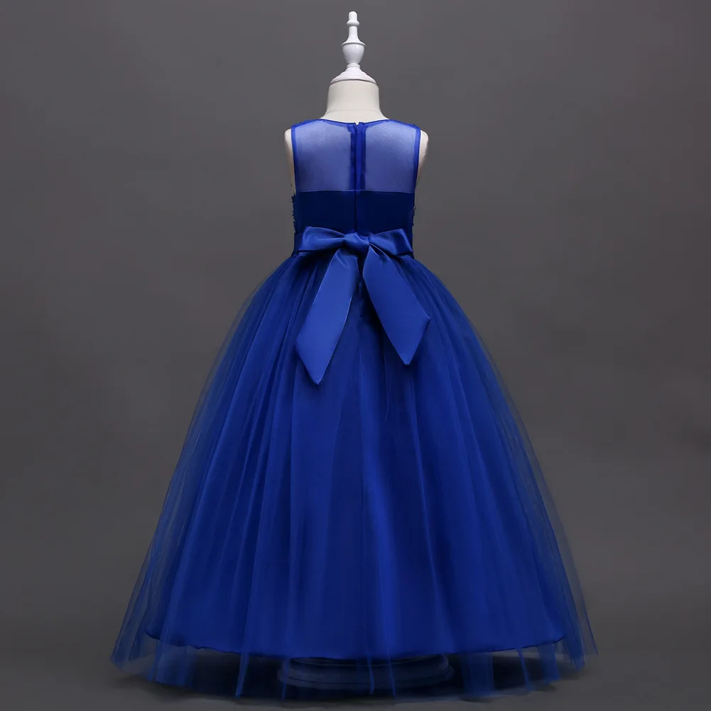 Новое бальное платье для маленьких девочек детское свадебное платье с цветами Детские праздничные платья принцессы для девочек 8, 10, 12 лет