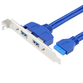 

2-port USB 3.0 Back Panel Expansion Bracket to 20-Pin Header Cable cord