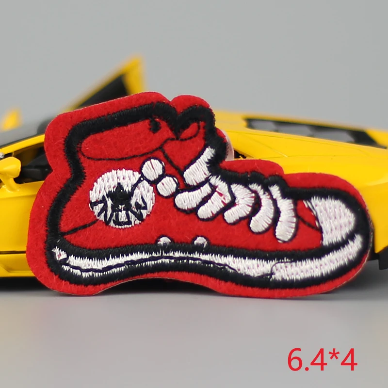 HOT sale 1Pc Red shoesusa kid happy Iron On Embroidered Patch For Cloth Cartoon Badge Garment Appliques DIY Accessory | Дом и сад