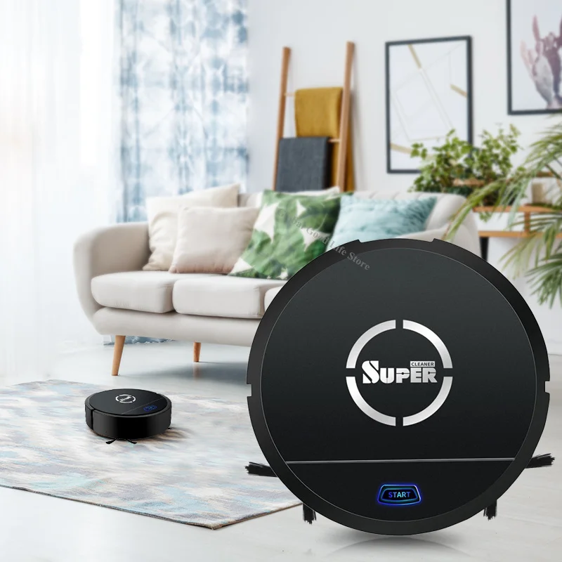 

USB Rechargeable Auto Cleaning Robot Smart Sweeping Robot Floor Dirt Dust Hair Noiseless Vacuum Sweeper For Home Office Cleaner