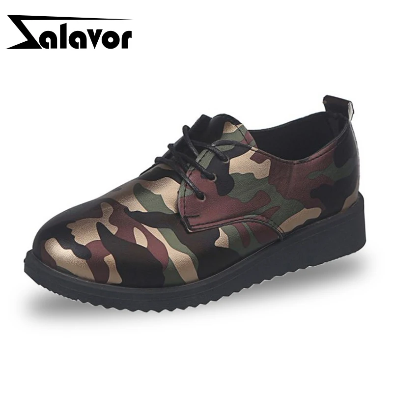 

RAZAMAZA Women Flat Shoes Women Round Toe Mixed Color Camouflage Flats Shoes Women Fashion Shoes Women Footwear Size 34