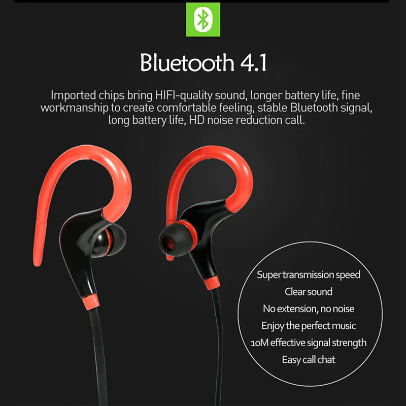 New Sport Bluetooth Earphone Wireless Noise Reduction With Mic Headphones Nackband Headset For iPhone Samsung Xiaomi Android  (8)