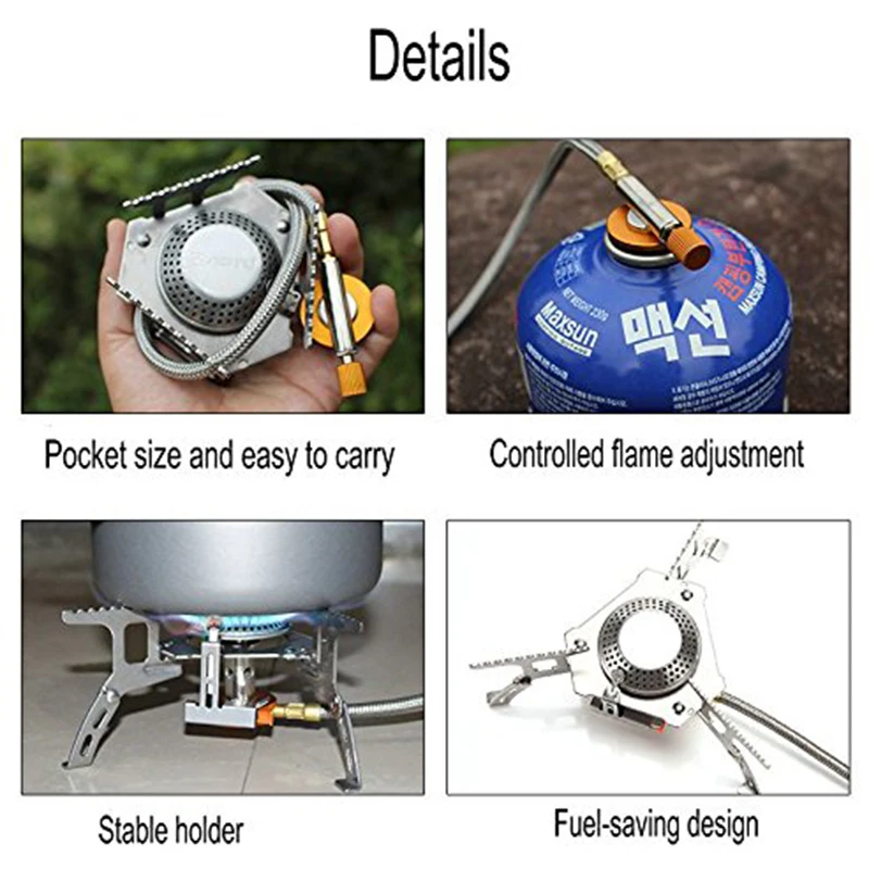 Outdoors Mini Camping Stove 3500W Cooking Picnic Foldable Split Gas Stove Hiking Backpack Stove Gas Camping Tools Equipment (2)