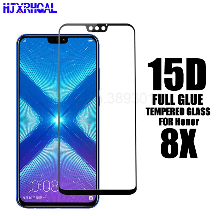 

15D Full Glue Protective Glass for Huawei Honor 8X Screen Tempered Glass cover for huawei honor8x 6.5 inch Glass Protector Film