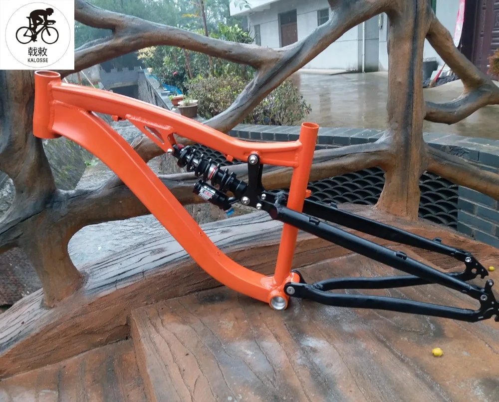 Discount Kalosse adluts bike frame with 190mm travel DIY colors   mountain bicycle  frame alloy   Downhill  DH/AM  bike frame 19