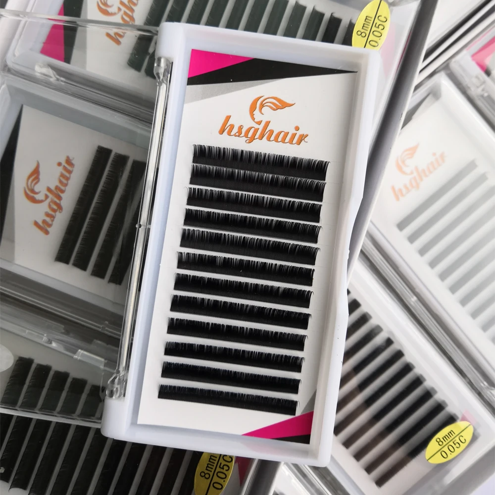 

HUISGHAIR 12Rows Faux mink individual eyelash lashes maquiagem cilios for professionals soft mink eyelash extension