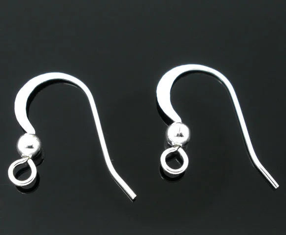 

DoreenBeads 200 silver color Ear Wire Hooks 17x18mm (B05558)