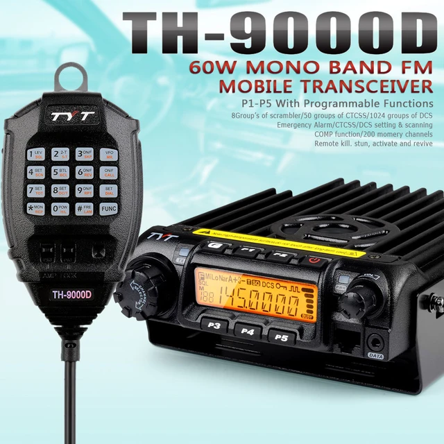 Brand New 60w 200ch 136-174mhz Scrambler Vhf Tyt Mobile Transceiver Th-9000d  Walkie Talkie AliExpress