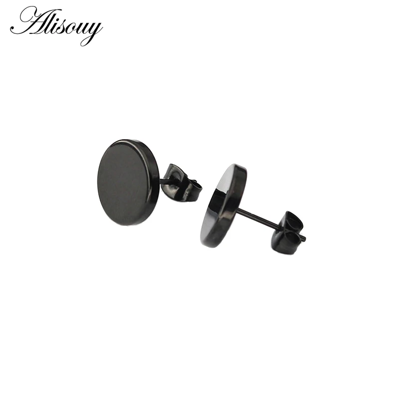 Женские и мужские серьги гвоздики с застежкой бабочкой из нержавеющей