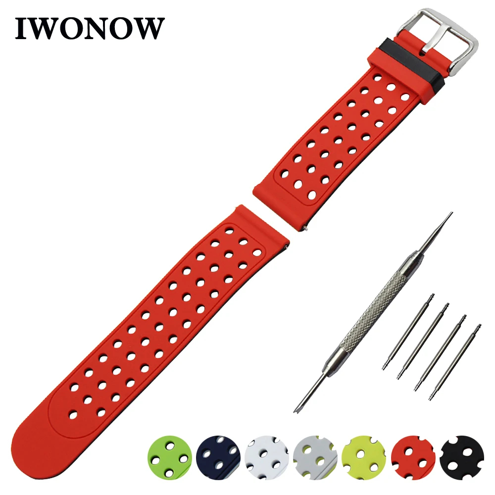 

Silicone Rubber Watch Band 22mm for Samsung Gear 2 R380 / R381 / R382 Double Side Wearing Strap Wrist Belt Bracelet + Spring Bar