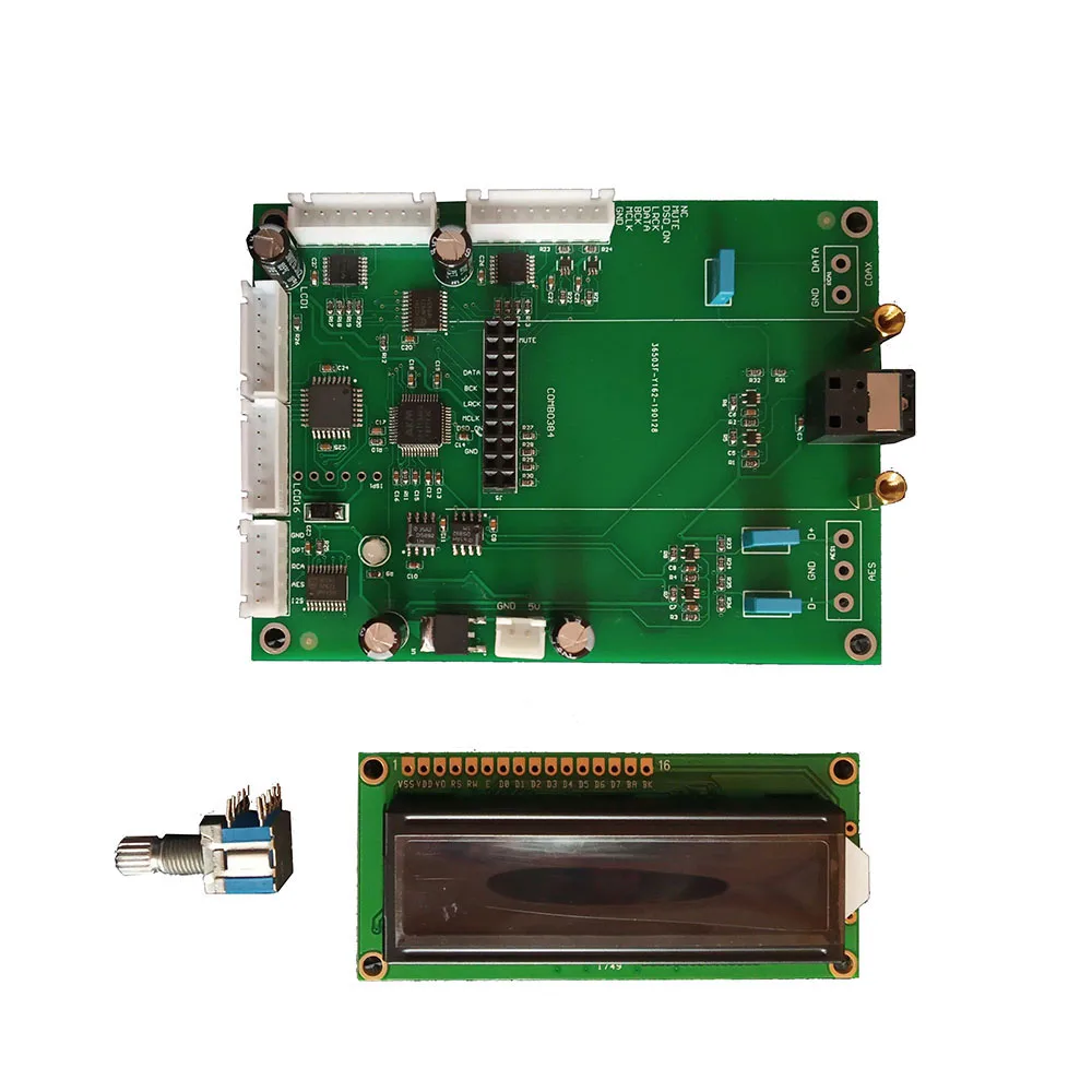 Ak4118 digital receiver board With 1602 LCD screen Coaxial fiber AES pcm192khz Italian Xmos input T0407
