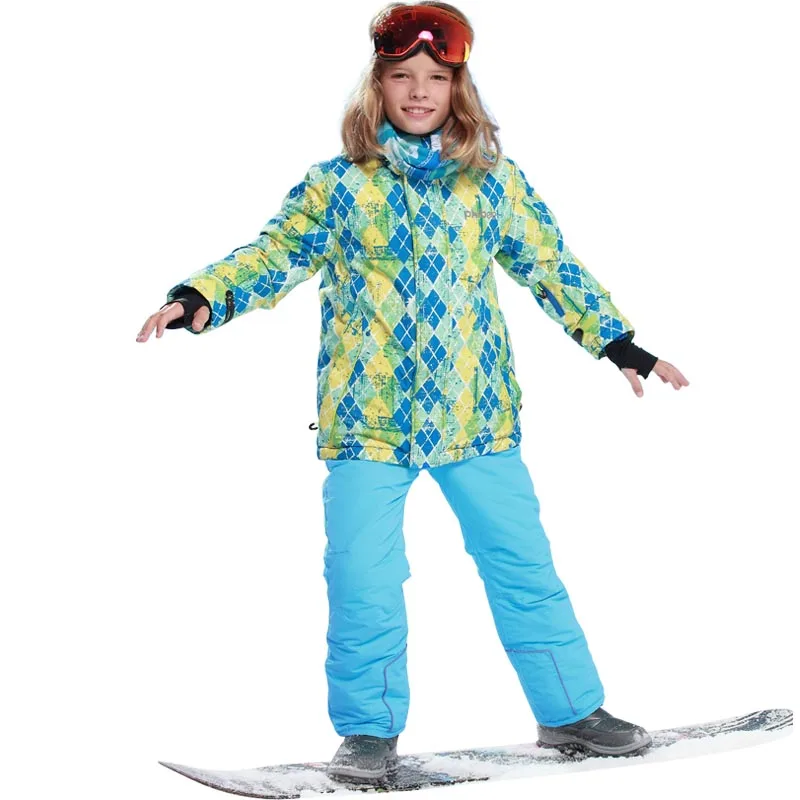 

2018 Children's Set Ski Snowboard Suits Winter Warm Windproof Waterproof Jacket + Pant Sport Suits for Boys Outdoor Clothes