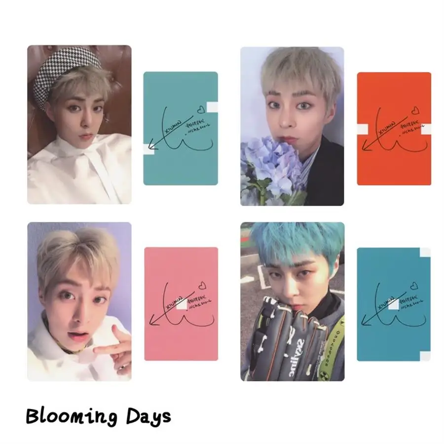 Kpop EXO CBX цветущие дни бумажные фото карты Baekhyun Chen самодельный автограф фотостудия плакат 4 шт./компл - Цвет: Xiumin 4pcs