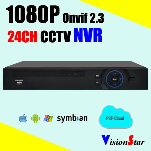 H.264 XMeye P2P motion sensor PTZ control mobile view 24CH 5MP 3MP 1080P real time NVR