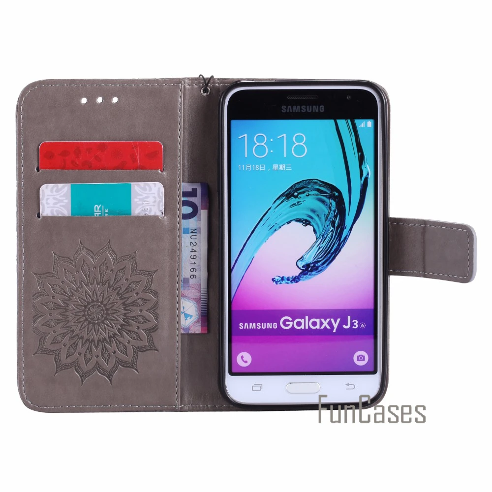 Чехол с тисненым узором для samsung Galaxy J3 чехол для Galaxy J3 чехол J320 J320F+ держатели для карт sumsug