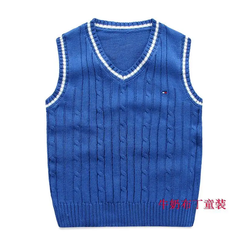 

Children vests 2018 spring &autumn kids knitted sweaters woven vest baby pullover o-neck tops for boys girls 4-8year waistcoats
