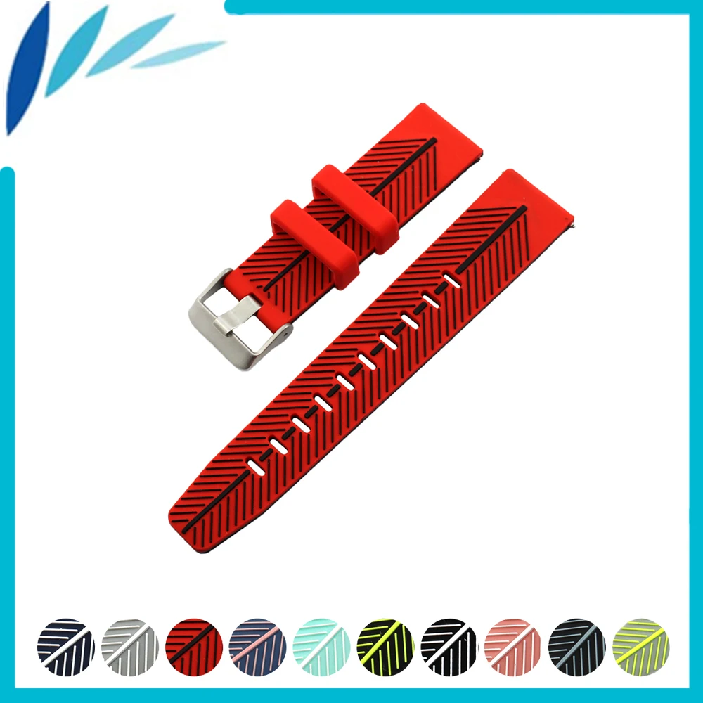Silicone Rubber Watch Band 22mm for Luminox Quick Release Resin Strap Wrist Loop Belt Bracelet Black Blue Green Red + Spring Bar | Наручные