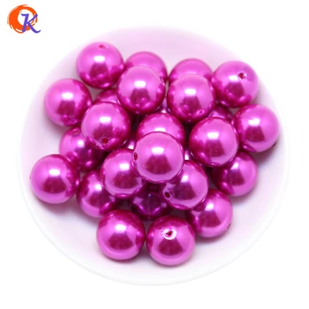 

A25 Cordial Design 100pcs/lot Fashion Jewelry 20mm Acrylic Hot Pink Faux Pearl Chunky Beads For Handmade Necklace CDWB-515010