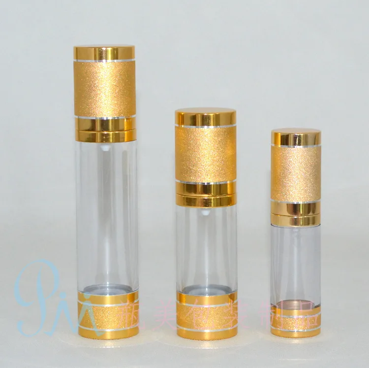 Wholesale empty 100pcs 50ml golden plastic airless Lotion ...