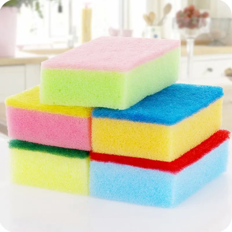 

6PCS Magic Wipe Dish Sponge Kitchen Clean Sponge Scouring Cloth Waist Type Sponge Kitchen Cleaning Tools