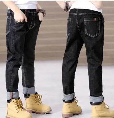 Весенняя детская одежда джинсы для мальчиков тонкие джинсы для маленьких мальчиков; повседневные джинсы для больших мальчиков длинные брюки - Цвет: J1102