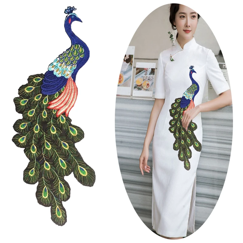 1 Pcs Animal Birds Stickers for Clothes Colors Peacock Patches Clothing DIY Badges T-shirts Appliques 3D Diy Coat Jeans Decor