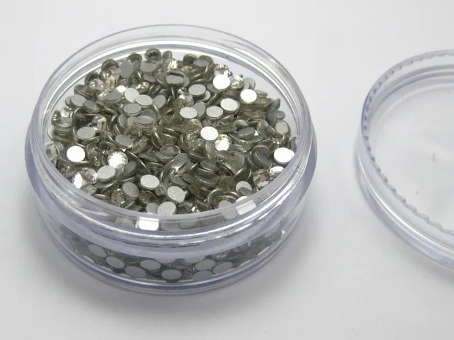 

288 Clear FlatBack Crystal Rhinestone 3mm Flat Back Gem SS12 + Storage Box