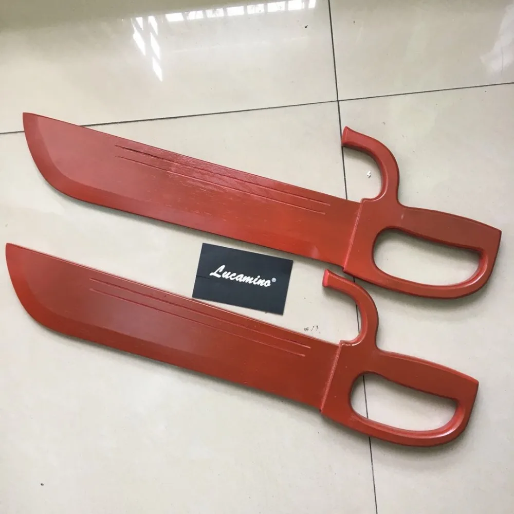 wooden tai chi swords red black colors wood kung fu performance bart cham dao Wing chun wood swords Martial arts crafts