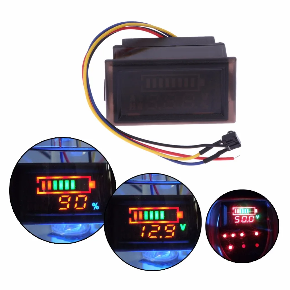 

DC6~120V Voltimetro Digital Voltmeter for Electric Motorcycle Voltmeter 12V Lead-acid Waterproof Voltage Meter LED Screen