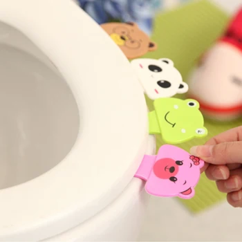 

Cute Cartoon Toilet Cover Lifting Device Bathroom Toilet Lid Handle Sticker Portable Sanitary Handle Bathroom Seat Accessories