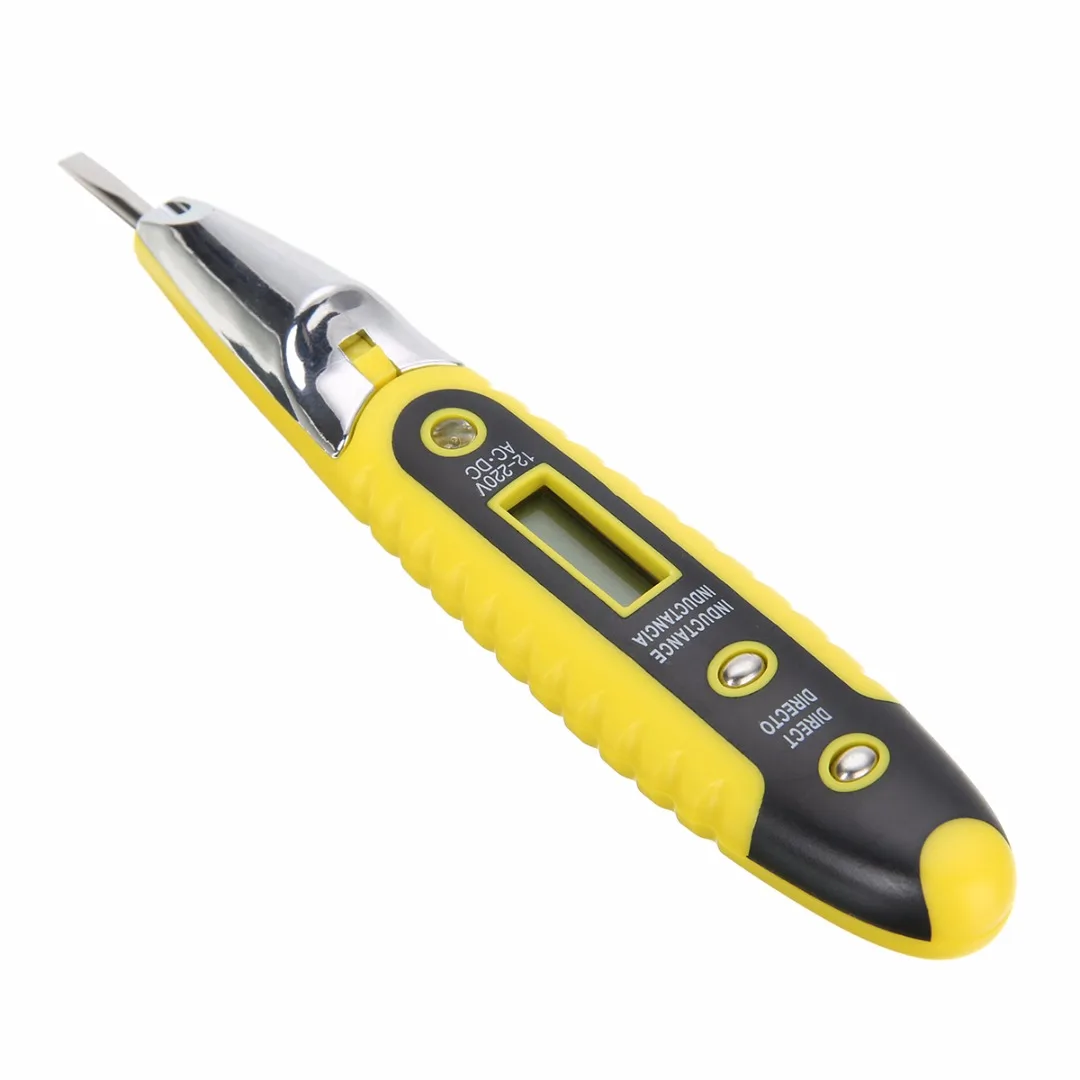 Non-Contact Electric Test Pen Mayitr Voltage Digital Detector Tester Sensor 12~250V LCD With Light Function Indicator