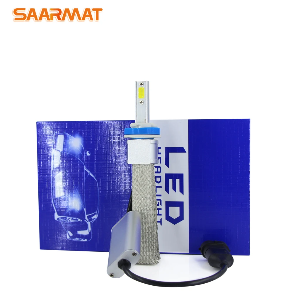 SAARMAT H4 9003 Hi/короче спереди и длиннее сзади) фары дальнего и ближнего света головной светильник светодиодный H7 H1 H8 H9 H11 9005 HB3 9006 HB4 50 Вт 10000lm 6000 К Авто противотуманных фар с возможностью креативного Светильник лампы