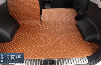 

4 Colors 3 pc Cargo Liner Car Trunk Mat For KIA KX5 2016 Carpet Interior Floor Mats Leather Pad Car-Styling