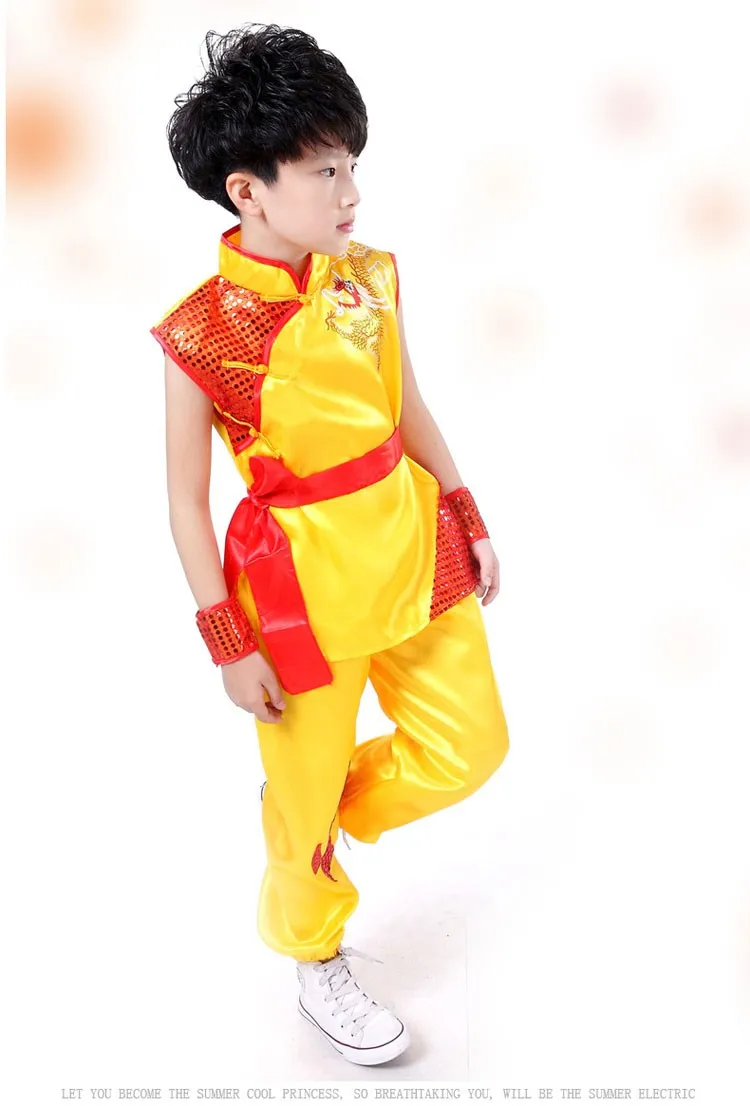 Tae Kwon Do Kids Wushu/Китайская традиционная одежда для мальчиков китайский костюм для кунг-фу Униформа кунг-фу для мальчиков Китай Kungfu костюмы