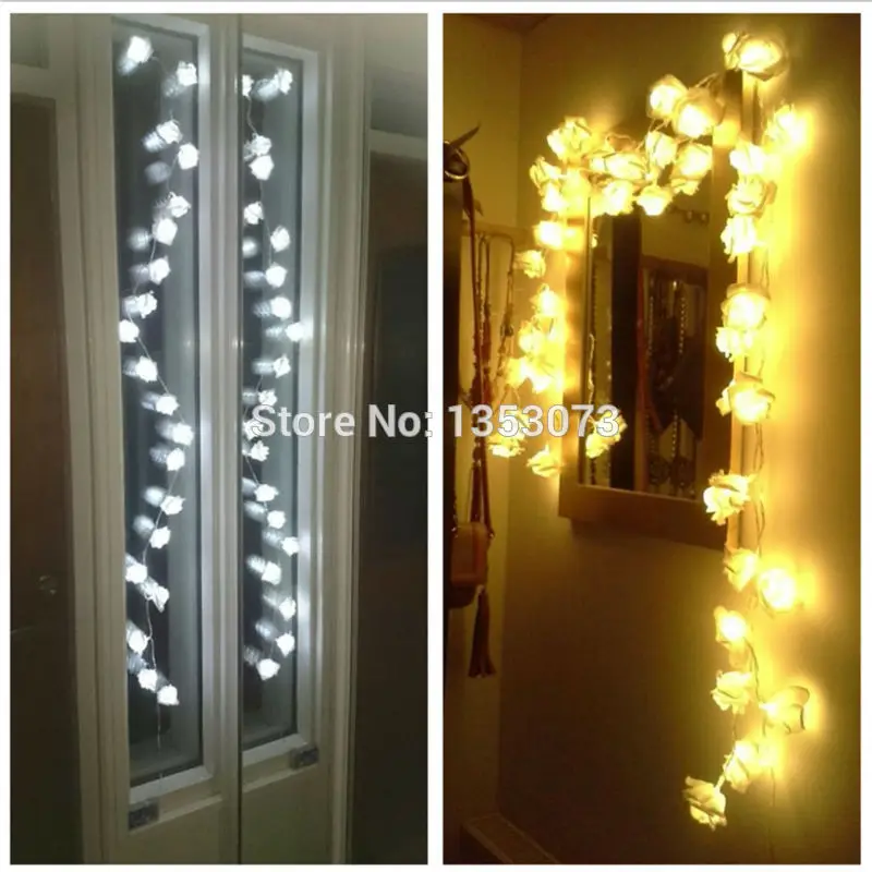 Rose Multicolor LED String Lights LED Rope Christmas Garlands Holiday Light Wedding Lantern Lighting 1-2