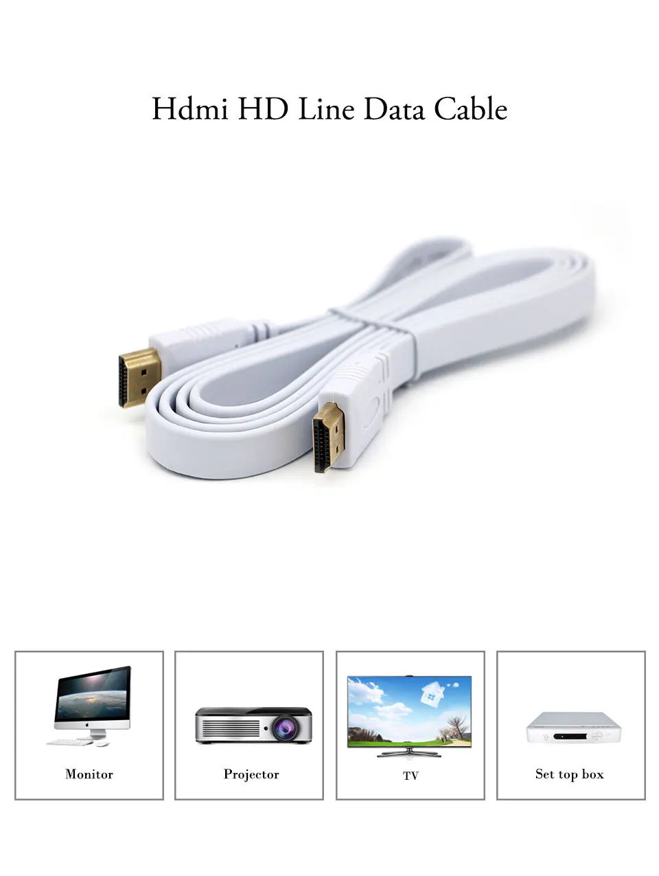 1.4 Extension HDMI Cables Lead High Speed With Ethernet 1080p Computer Multimedia Monitor DVD Projector Television TV BOX (1)