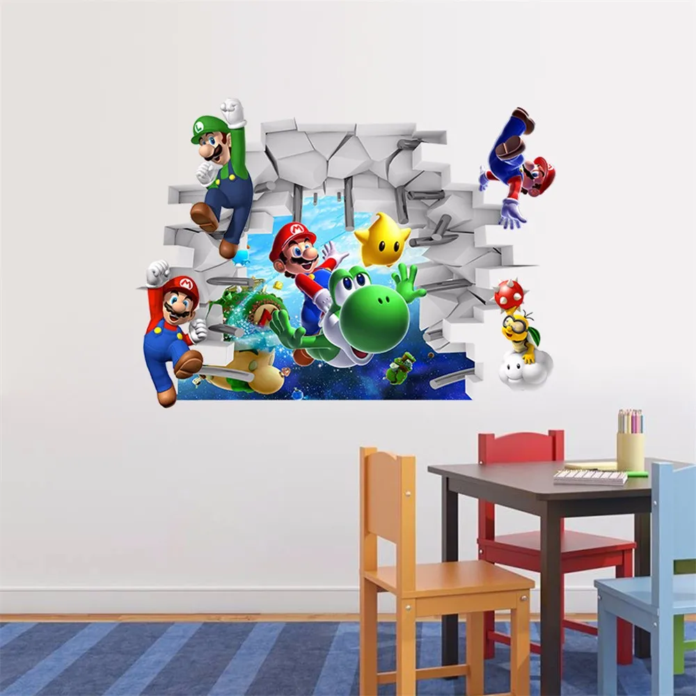 Cartoon Zooyoo Super Mario Bros Wall Stickers Boy Room Decoration