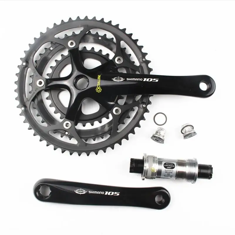 

Shimano 105 FC-5505 3x9 Speed 27s Pocket Crank Hollowtech 52-42-30 teeth with BB-5500 Road Bike Crankset Road Bicycle Crankset