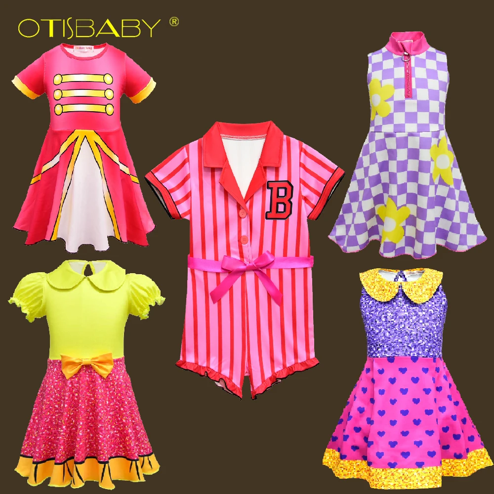 

Wholesale 2-12 Years Plaid Christmas Lol Girl Dress New Year Colorful Halloween Costume Kids Ball Gown Lol Cosplay Girls Clothes