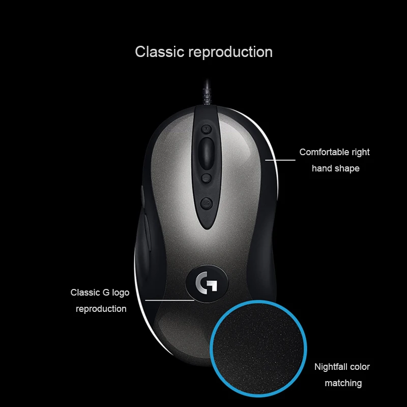 Новинка, Проводная игровая мышь logitech MX518, Оптическая Проводная игровая мышь 16000 dpi, улучшенная версия, удобная ручка для ноутбука