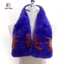 Ms. Warm Scarf Rex Rabbit F Letter Neck Style Fashion Trend Girl's Favorite Whole Skin Good Hair Style Elegant and Graceful for 