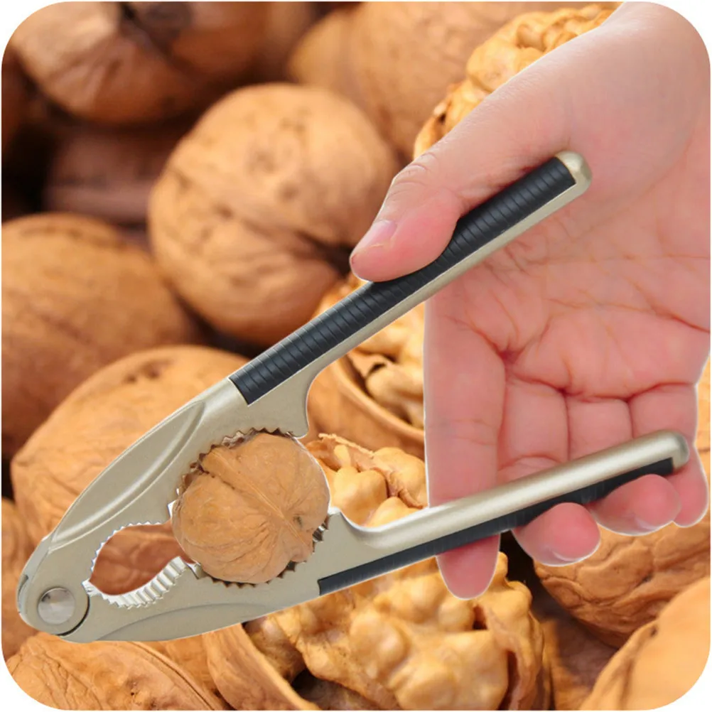1pc Stainless Steel Kitchen Tool Walnut Cracker Plier Metal Opener Tool